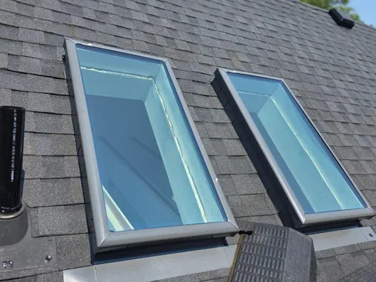 Shingle roof skylight installation completed by Alba Tech Roofing